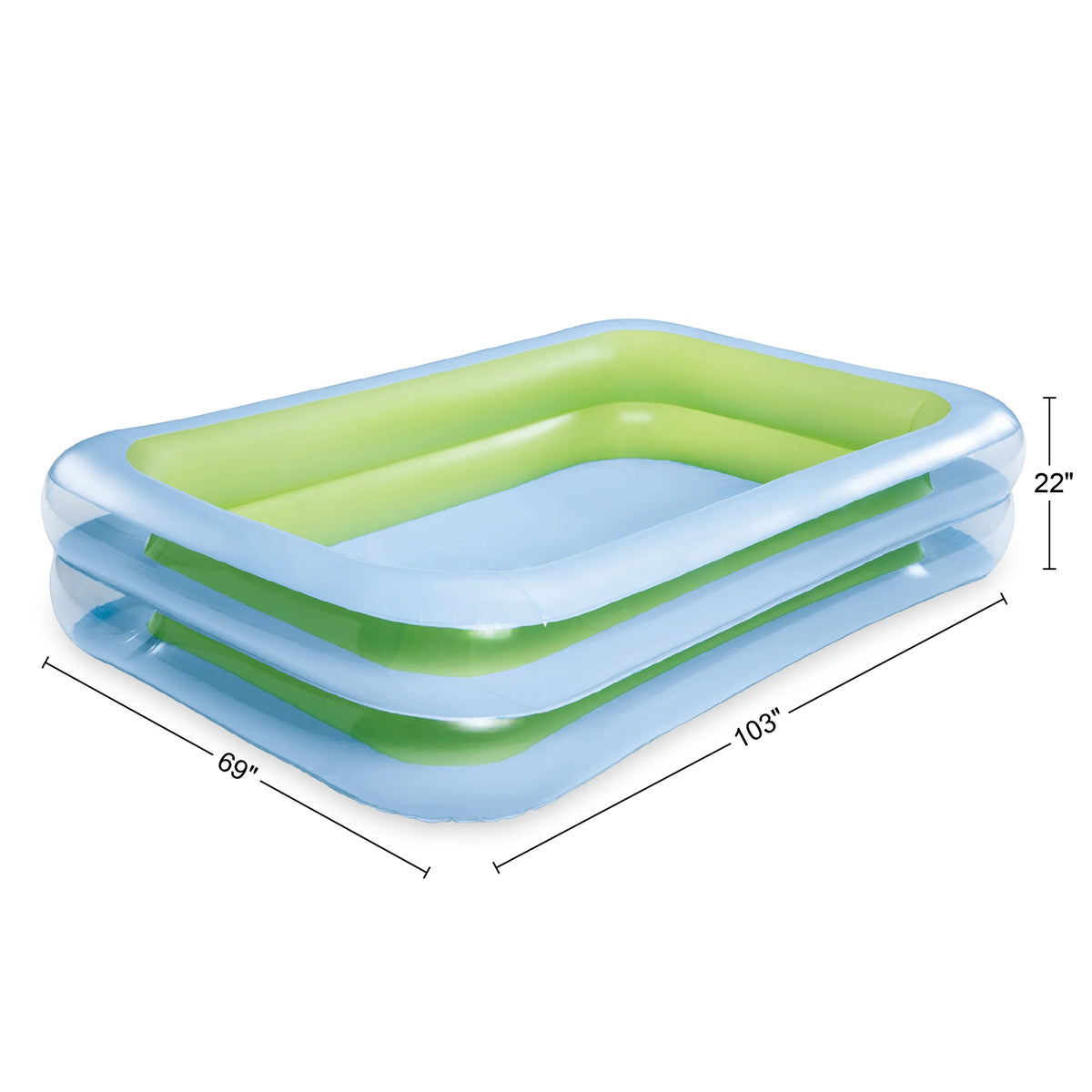 Blue Inflatable Rectangular Swimming Pool M1009