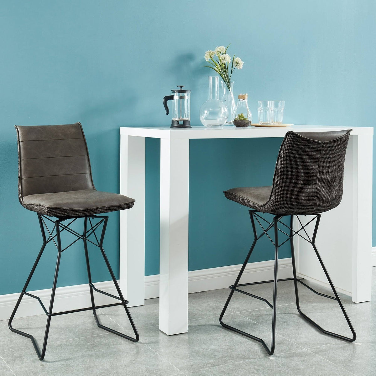 Brown Swivel Counter Stool Set of 2 O7904