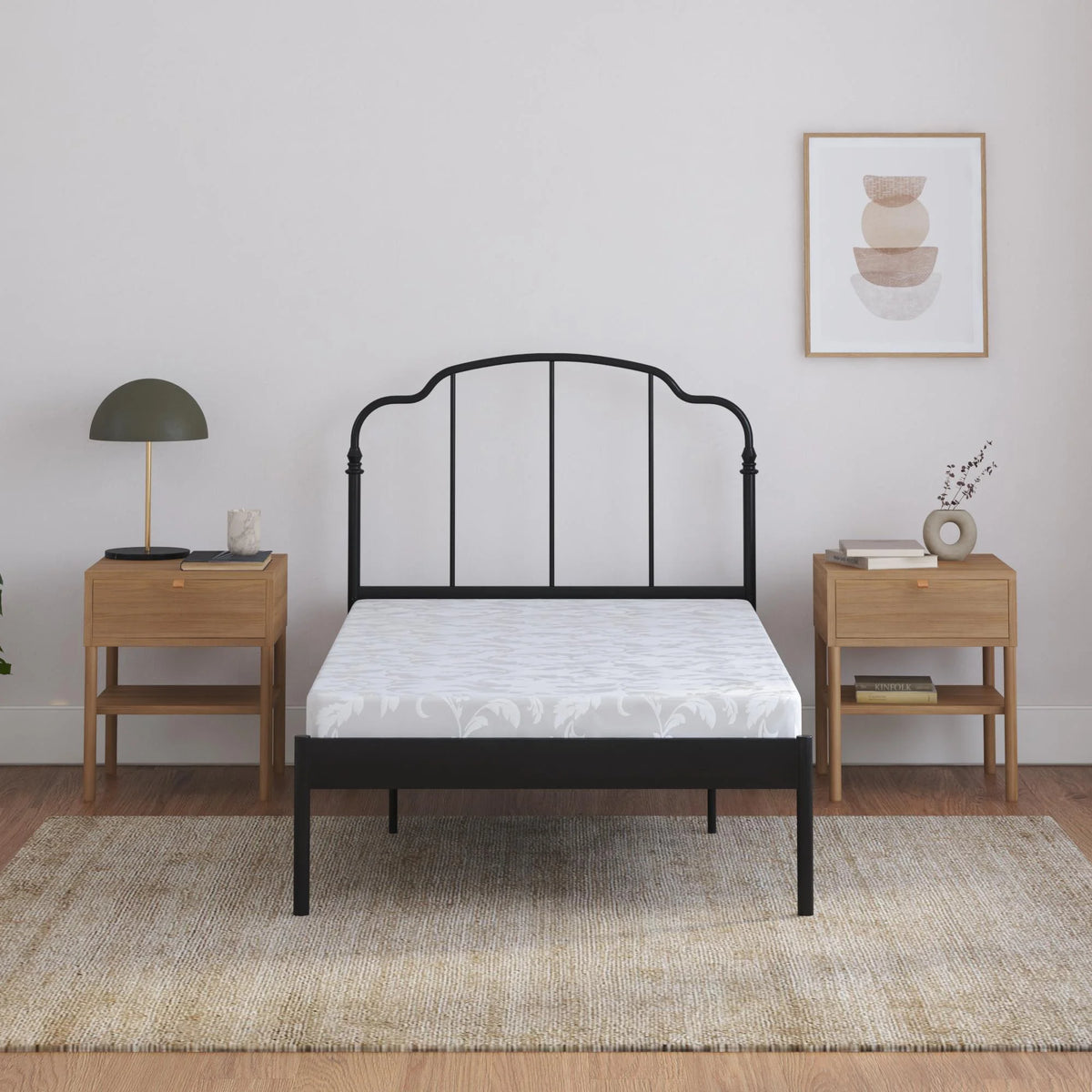 5-Inch Polyester Filled Mattress with Jacquard Cover, Twin, White S811468