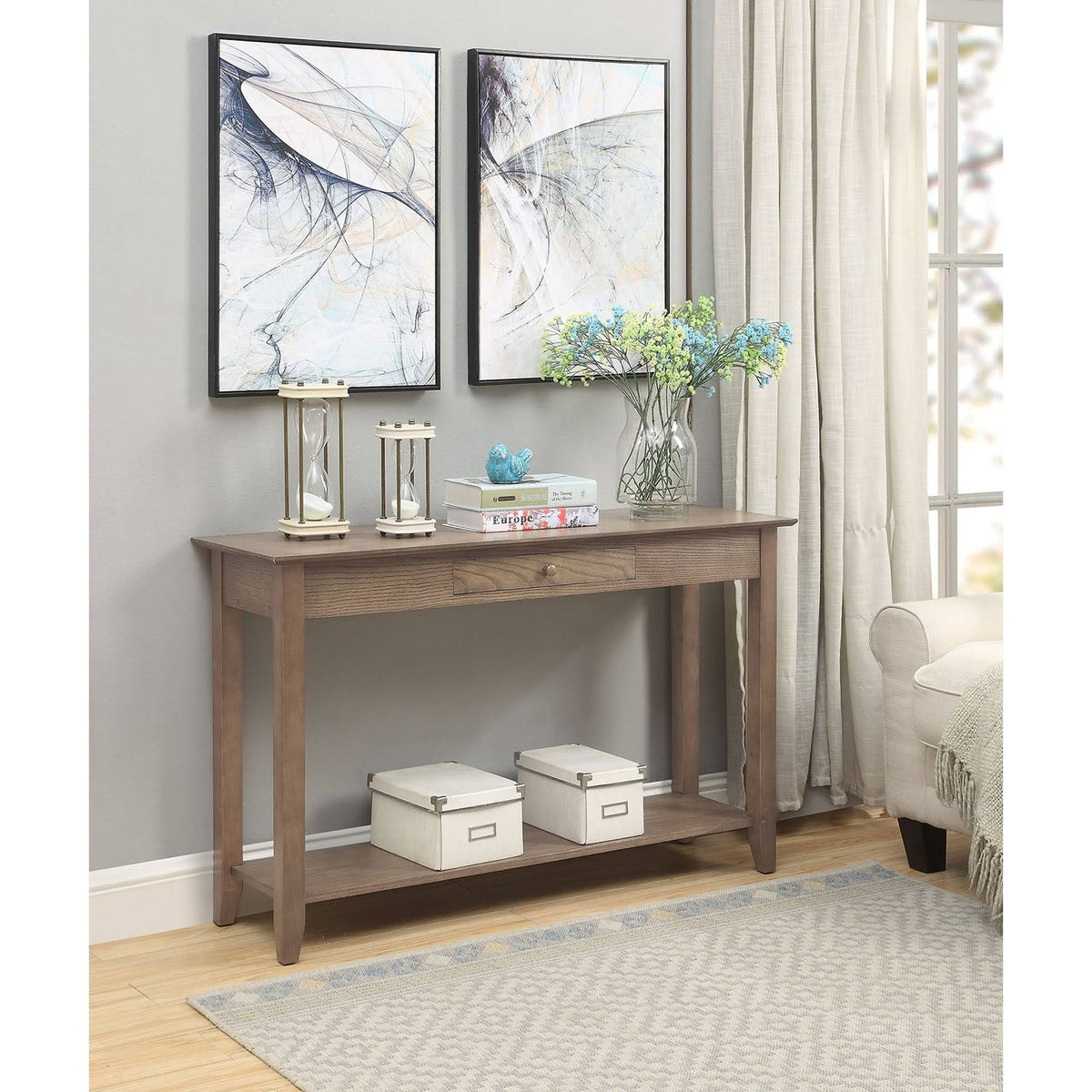 Cherry Single-Drawer Console Table W370