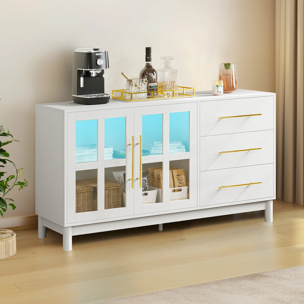 White Buffet Sideboard with 3 Drawers & 2 Door X9264