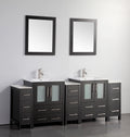 84 in. Double Sink Vanity Cabinet with Ceramic Sink & Mirror S1547