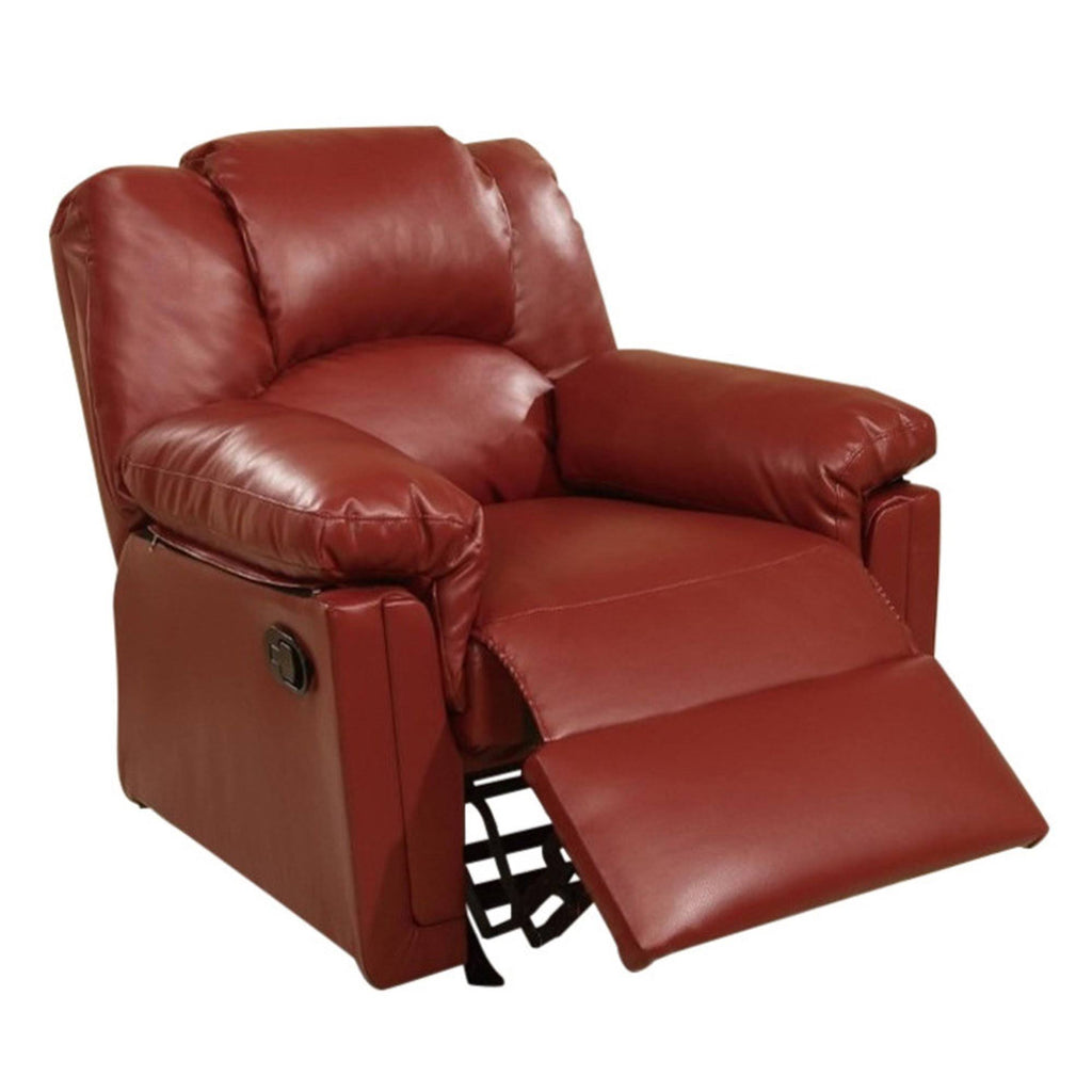 Red Bonded Leather Rocker/Recliner A19631