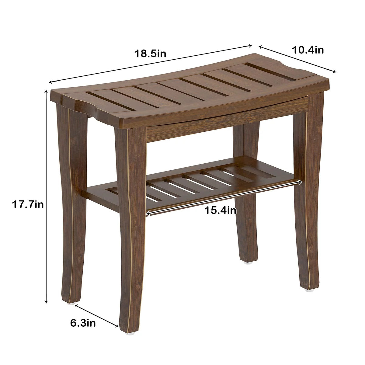 18.5" Bamboo Shower Bench with Storage Shelf J233086
