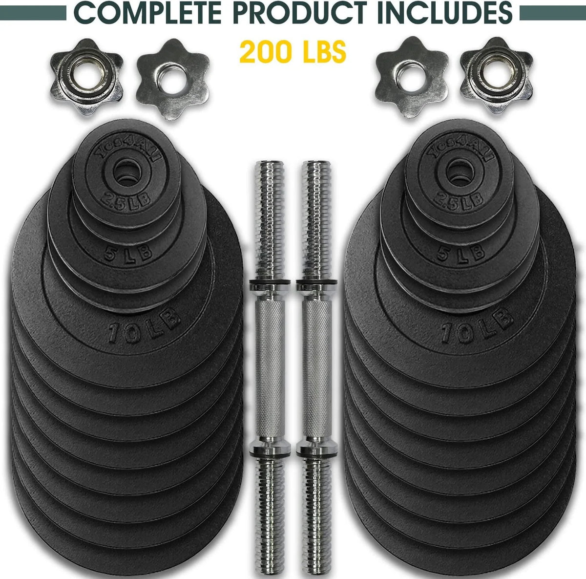 50 lbs Adjustable Cast Iron Dumbbell Set J5715