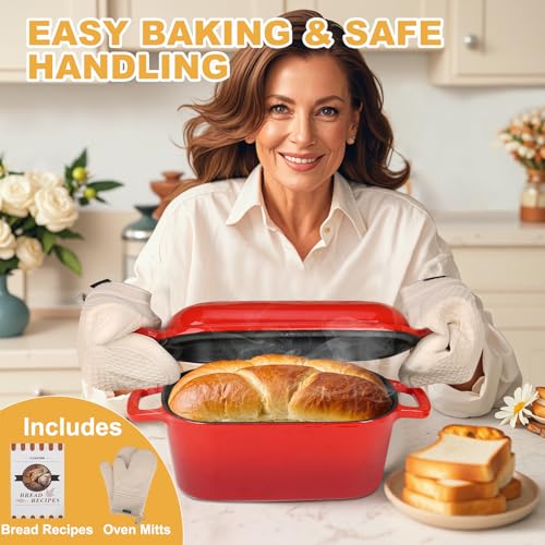 3.6QT Oval Enameled Cast Iron Dutch Oven with Lid K967223