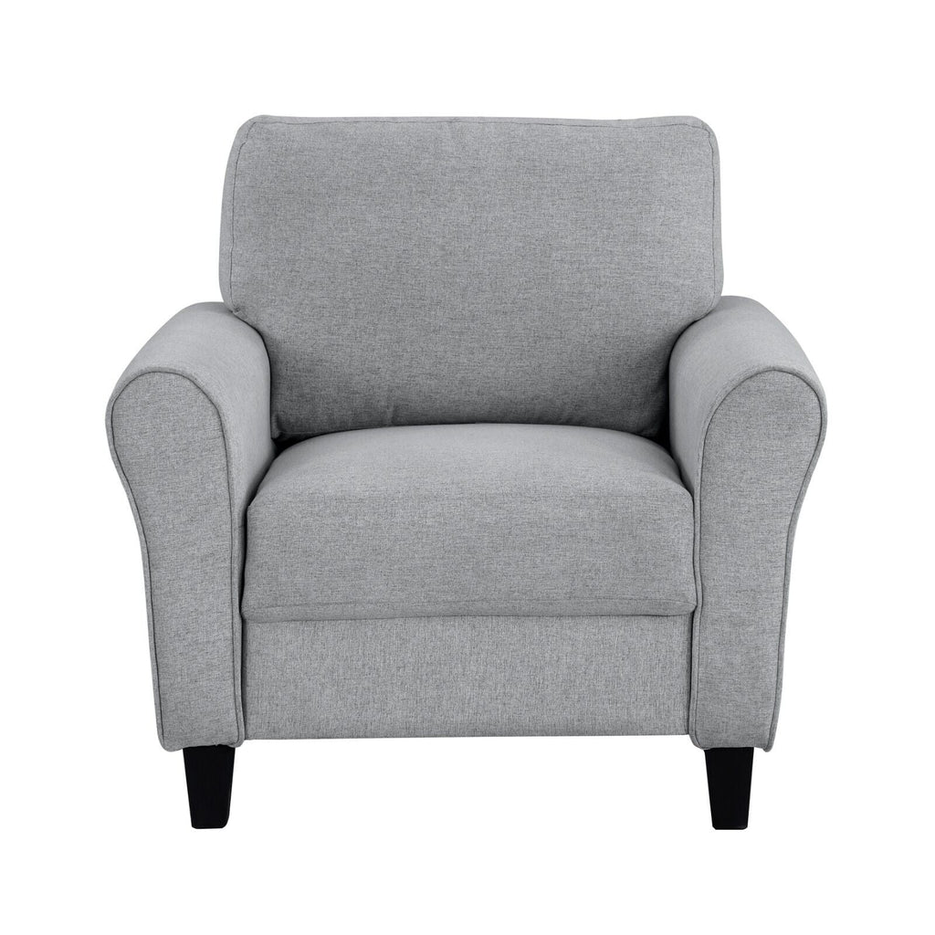 3pcs Sofa Set Dark Gray Textured Upholstered Sofa Loveseat Chair Y3598