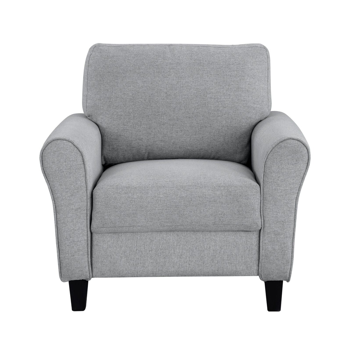3pcs Sofa Set Dark Gray Textured Upholstered Sofa Loveseat Chair Y3598
