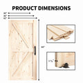 Unfinished Solid Spruce Wood Sliding Barn Door 36in x 84in Y464