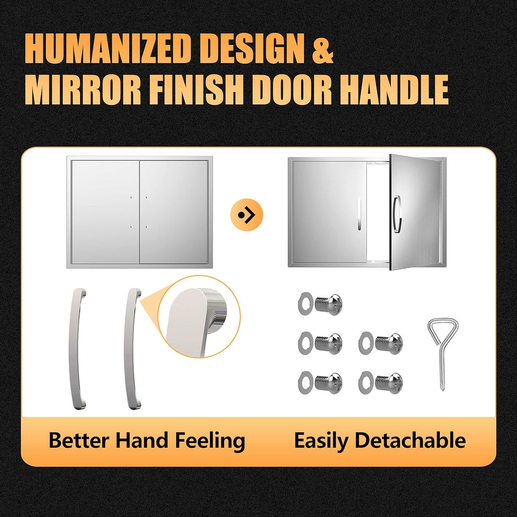 Stainless Steel Outdoor Kitchen Double Access Door R180151