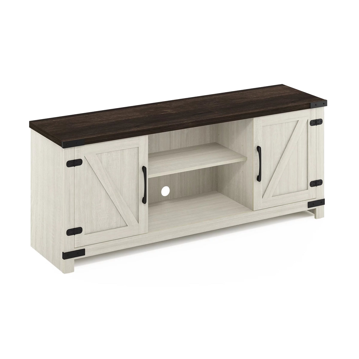 Farmhouse TV Cabinet with Barn Door up to 70 Inch Y9825