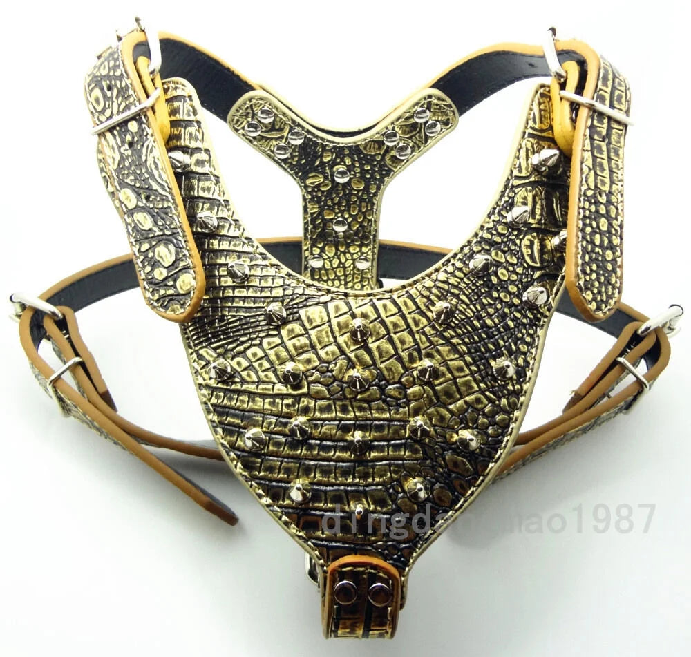 Spiked Studded Leather Dog Harness M2916