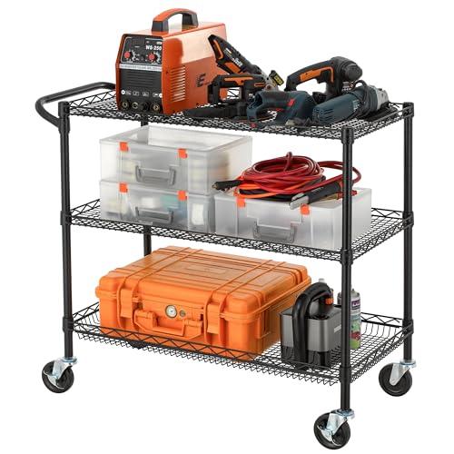 3 Tier Steel Utility Cart with Wheels A49651