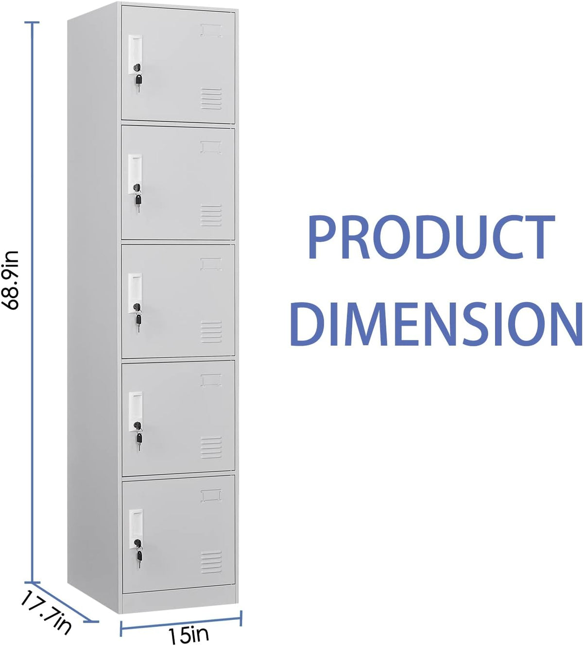 Light Gray Metal Locker Storage Cabinet I41544