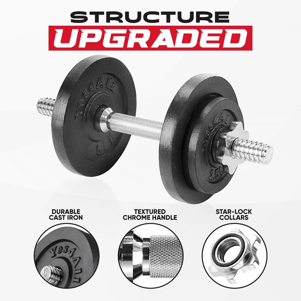 50 lbs Adjustable Cast Iron Dumbbell Set J5715