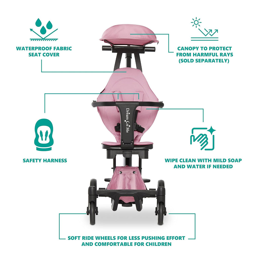 Pink Lightweight Baby Stroller with Compact Fold U97069
