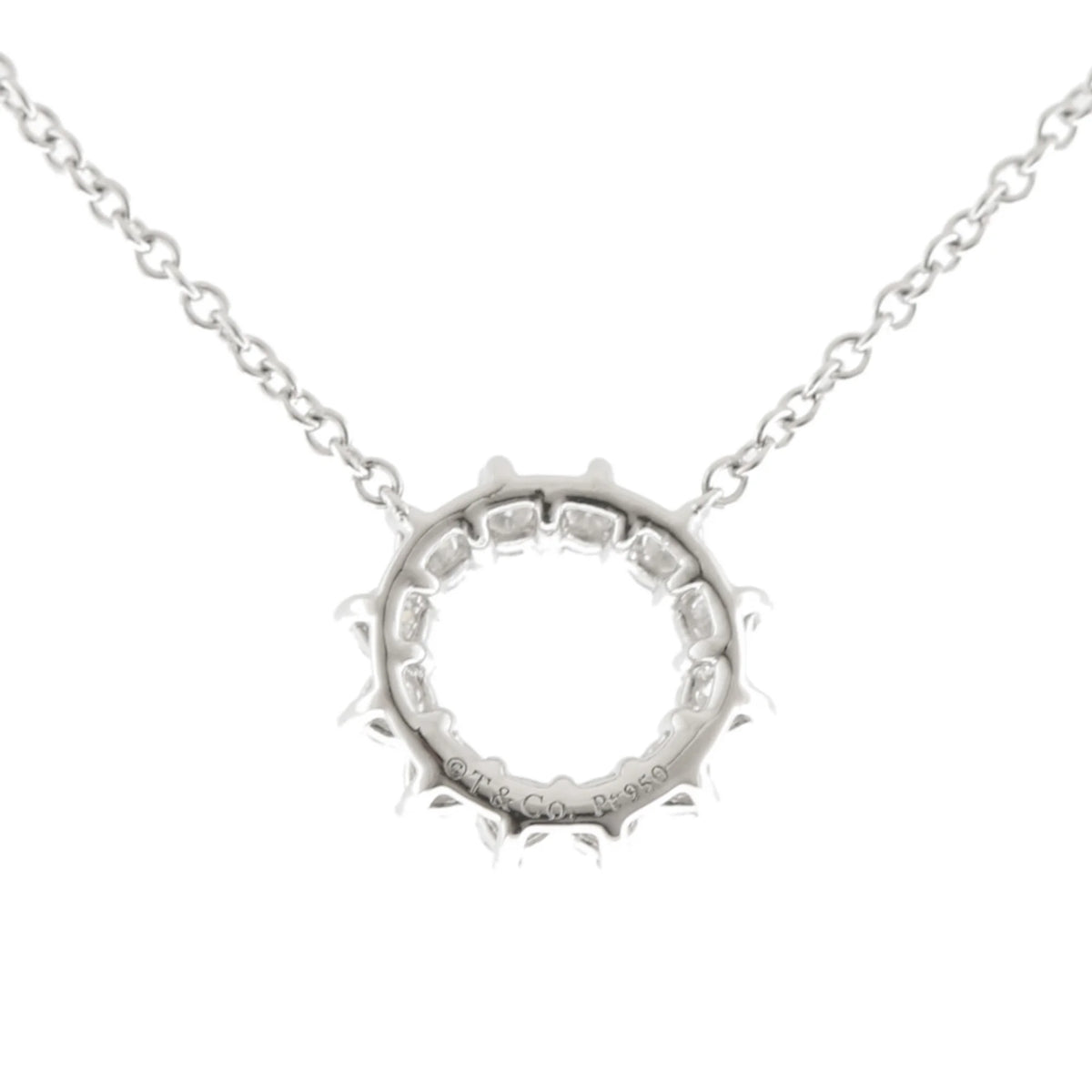 Tiffany Open Circle Diamond Necklace Pt950 Platinum M7502