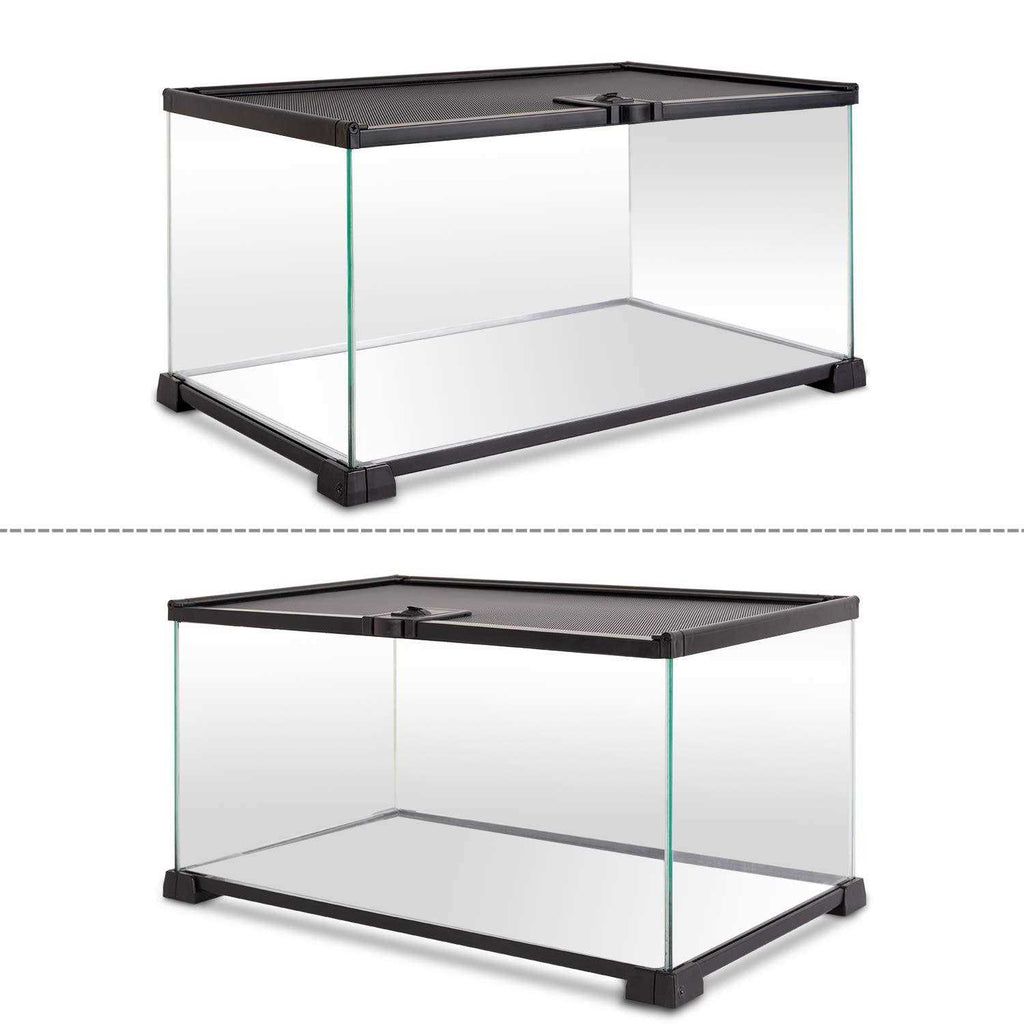10 Gallon Glass Reptile Terrarium with Sliding Screen Top O264510
