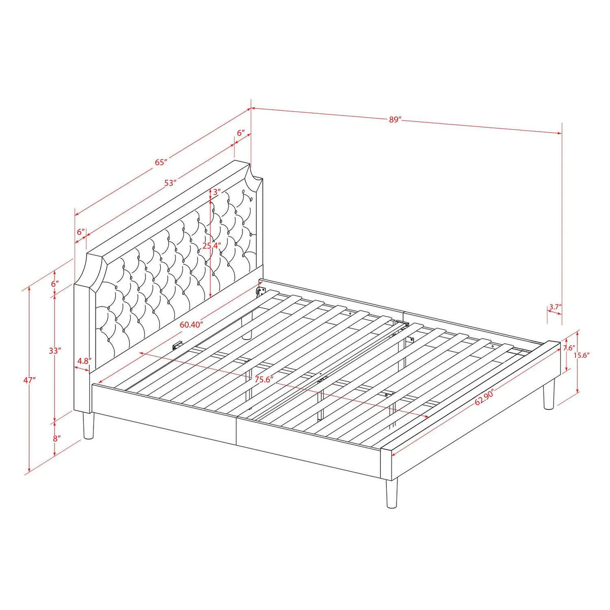 2-Piece Wood Queen Bedroom Set S2116