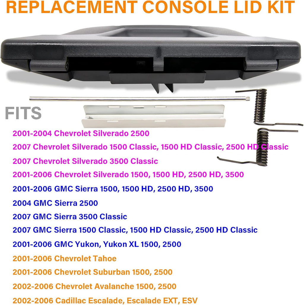 Center Console Lid Replacement Kit Dark Gray Pack of 2 R635473