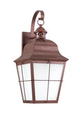 Weathered Copper Outdoor Wall Lantern with Clear Seeded Glass Y4534