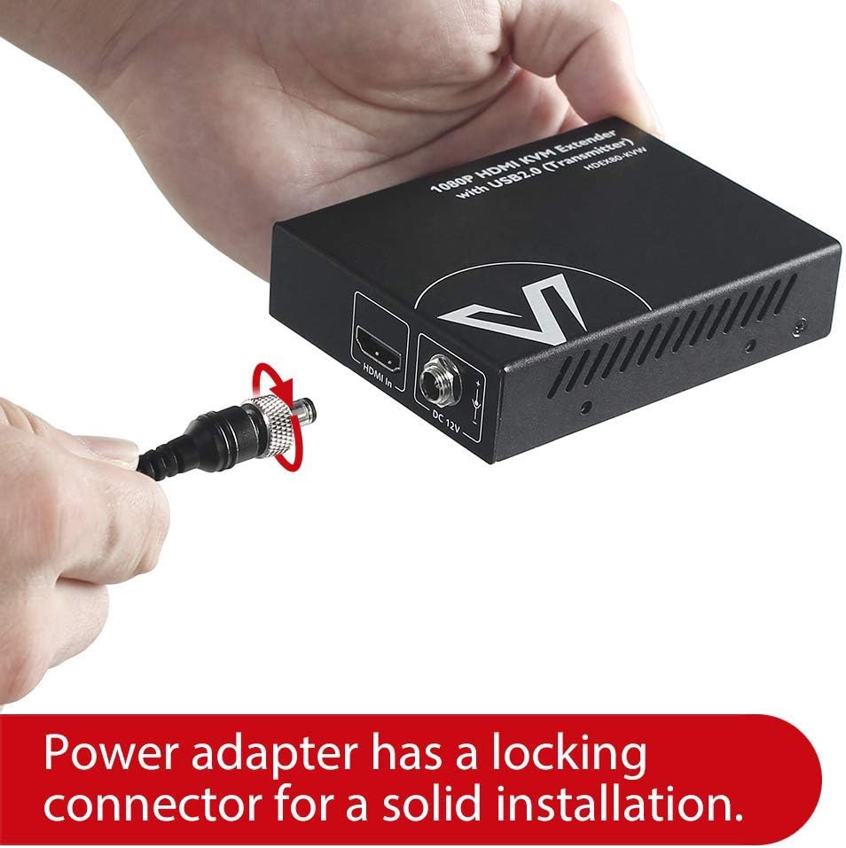 HDMI USB KVM Extender, 1080P 60Hz Over Cat6, 2-Port USB2.0 J32459