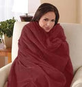 Electric Heated Throw Blanket Microplush Garnet Red W17087
