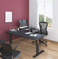 Crank Adjustable Height L-Shaped Standing Desk with Steel Frame V515