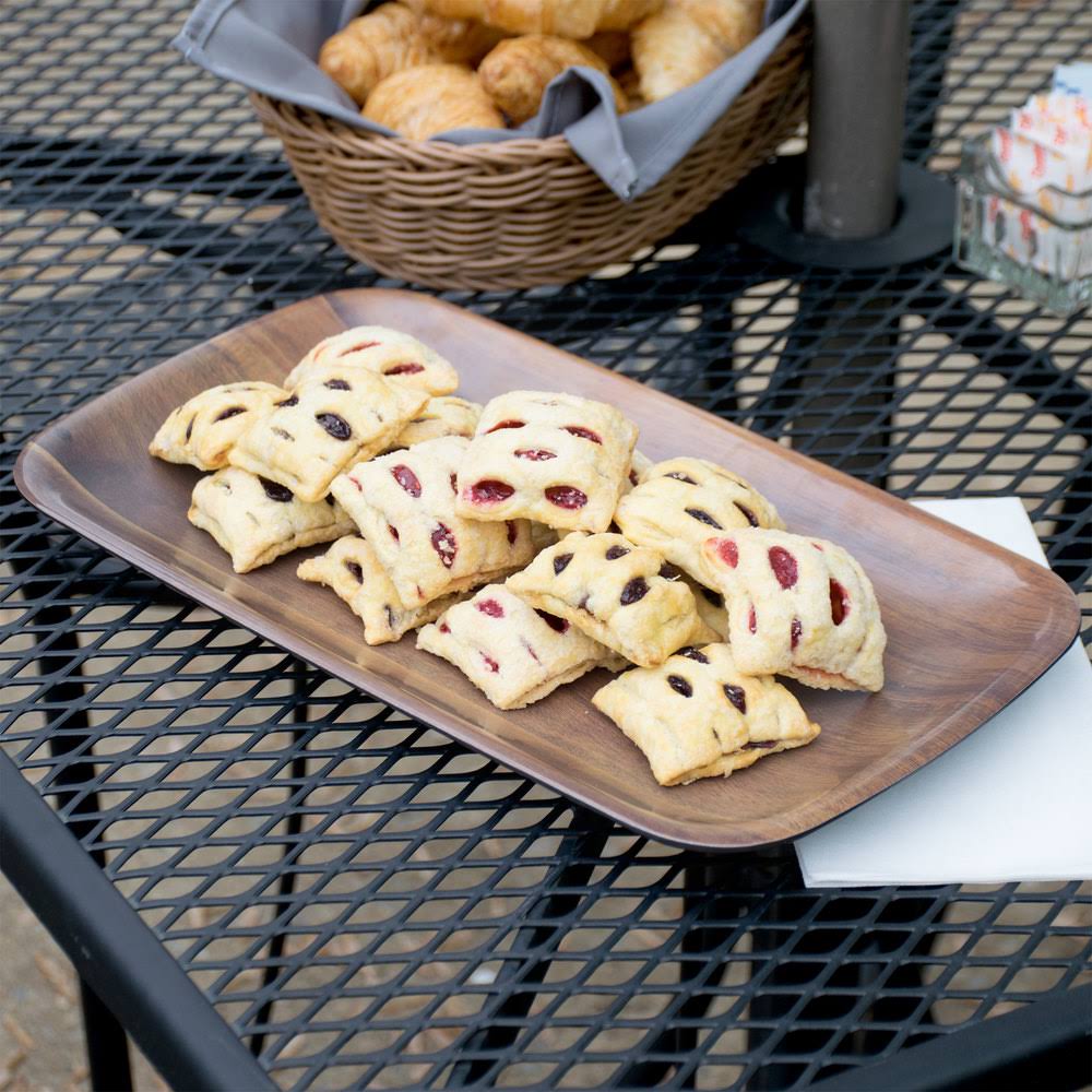Woodgrain Rectangular Melamine Tray - 12/Case U331
