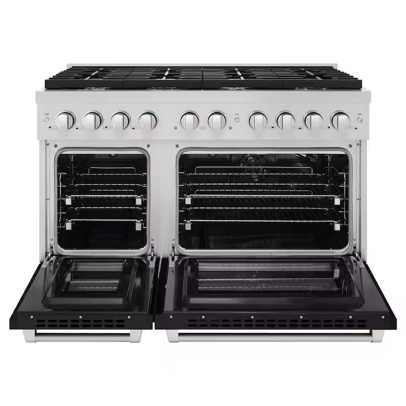 8-Burner Freestanding Gas Range and Double Convection Oven in Stainless Steel X327057