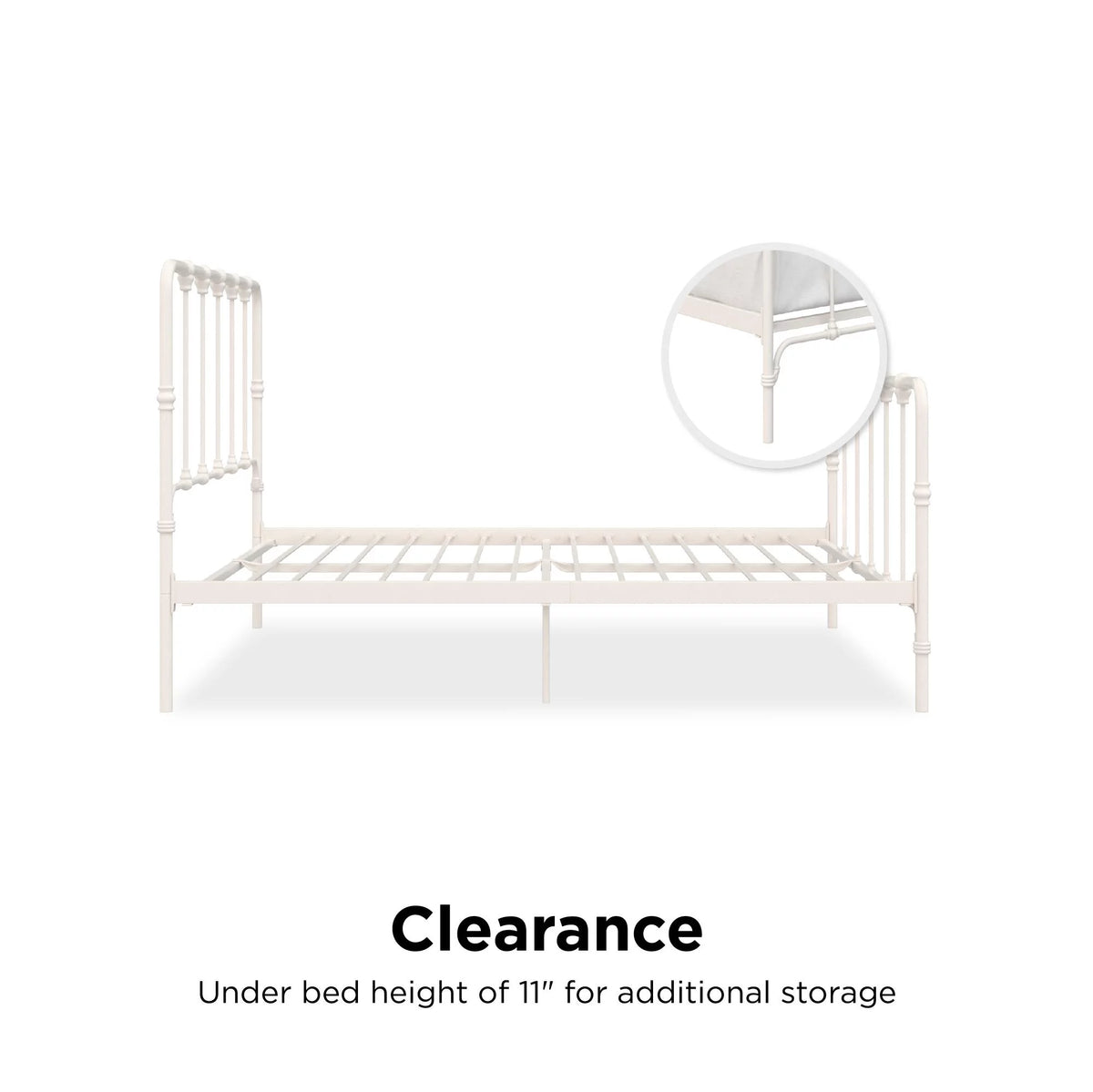White Full Metal Bed L668