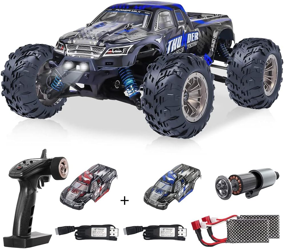 Brushless 4WD RC Car 55+KM/H 1:16 2.4GHz Off Road Monster Truck with Extra Shell 2 Battery X499