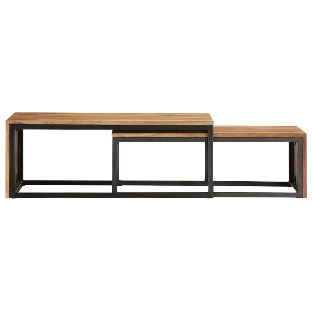 2 pcs Solid Sheesham Wood Nesting Tables E232