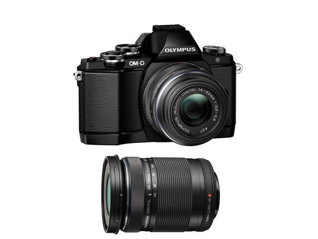 Black Digital Camera with 14-42mm & 40-150mm Lenses Q322
