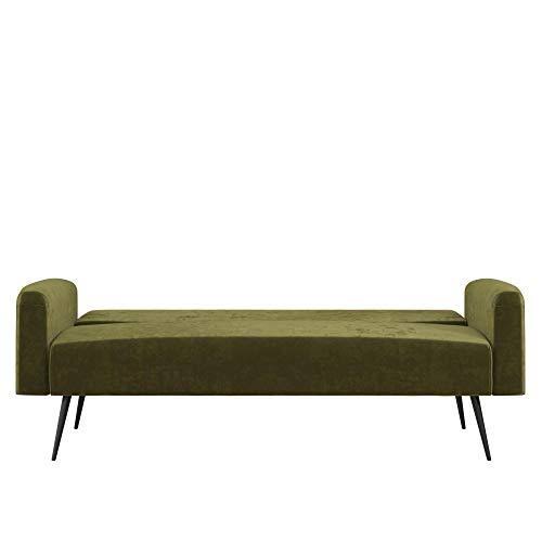 Ivory Velvet Convertible Sofa Bed Futon J975