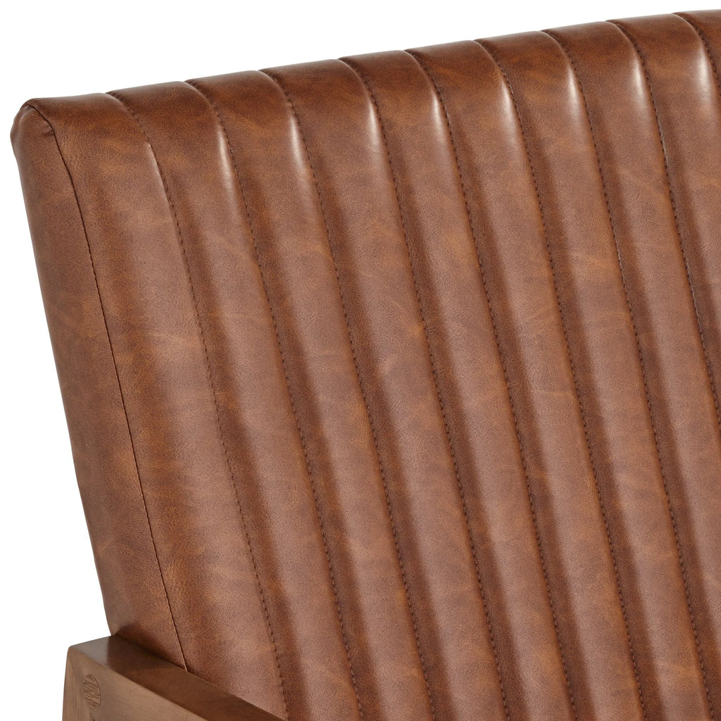 Rust Brown Wood Frame Rocking Chair B787606