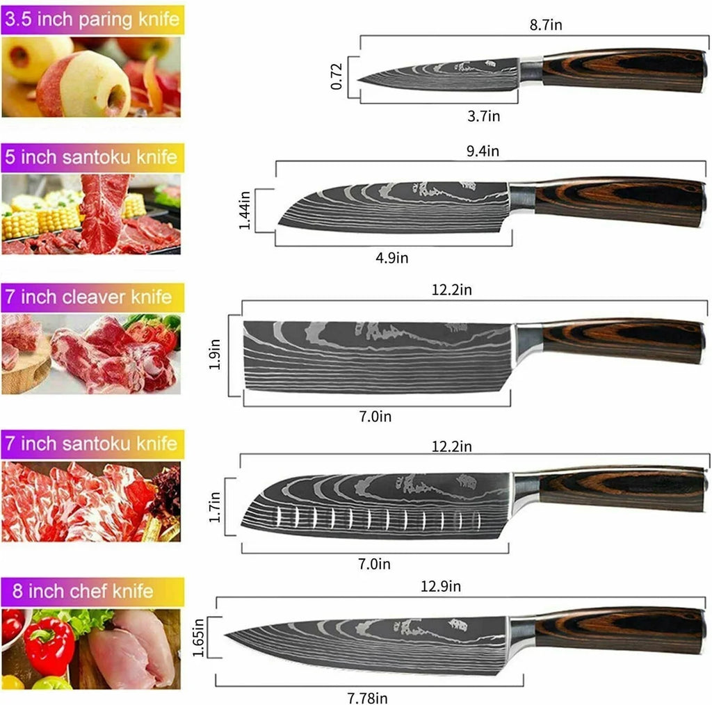 5 PCS Kitchen Knife Boxed Set with Sheaths C139