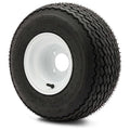8" Steel Golf Cart Wheels Glossy White and Tires - Set of Two R14414
