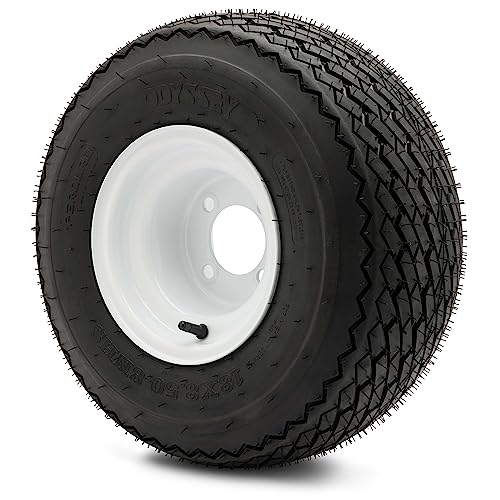 8" Steel Golf Cart Wheels Glossy White and Tires - Set of Two R14414