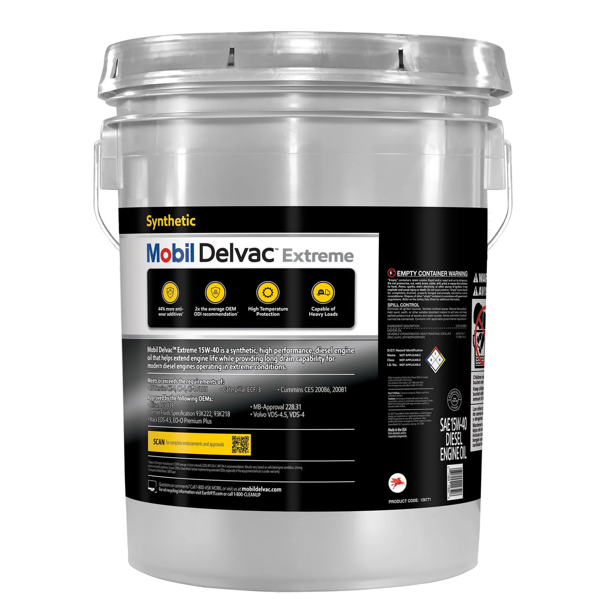 Heavy Duty Full Synthetic Diesel Engine Oil 15W-40, 5 Gallon N33287