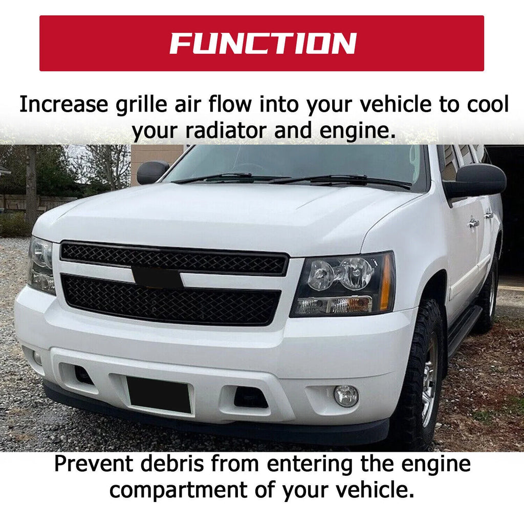 Mesh Front Hood Bumper Grille Grill for 2007-2014 Chevy Tahoe/Suburban/Avalanche X599