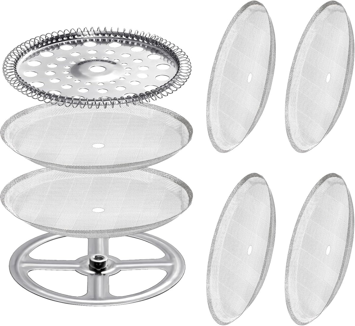 8 Pieces Stainless Steel Mesh French Press Filter Replacement Parts Y457