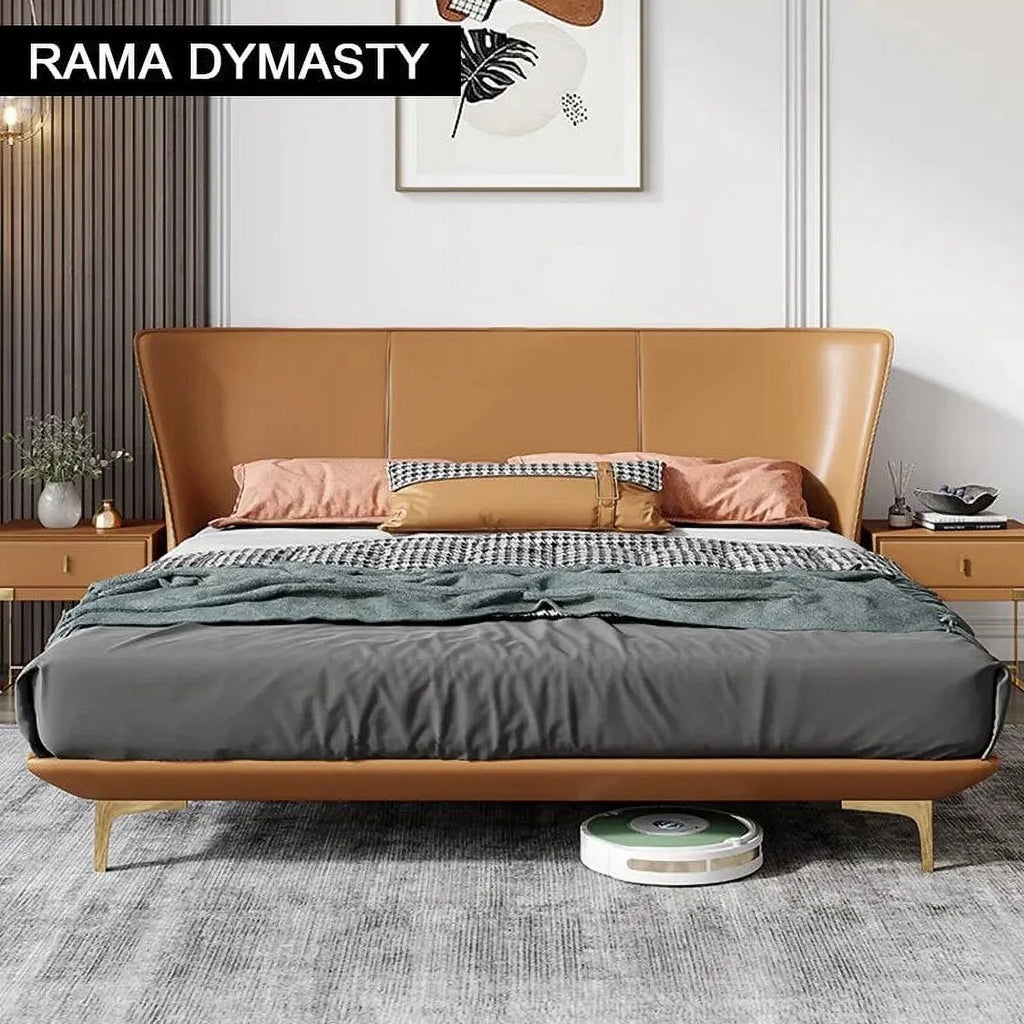 Genuine Leather King Queen Size Bed S15236