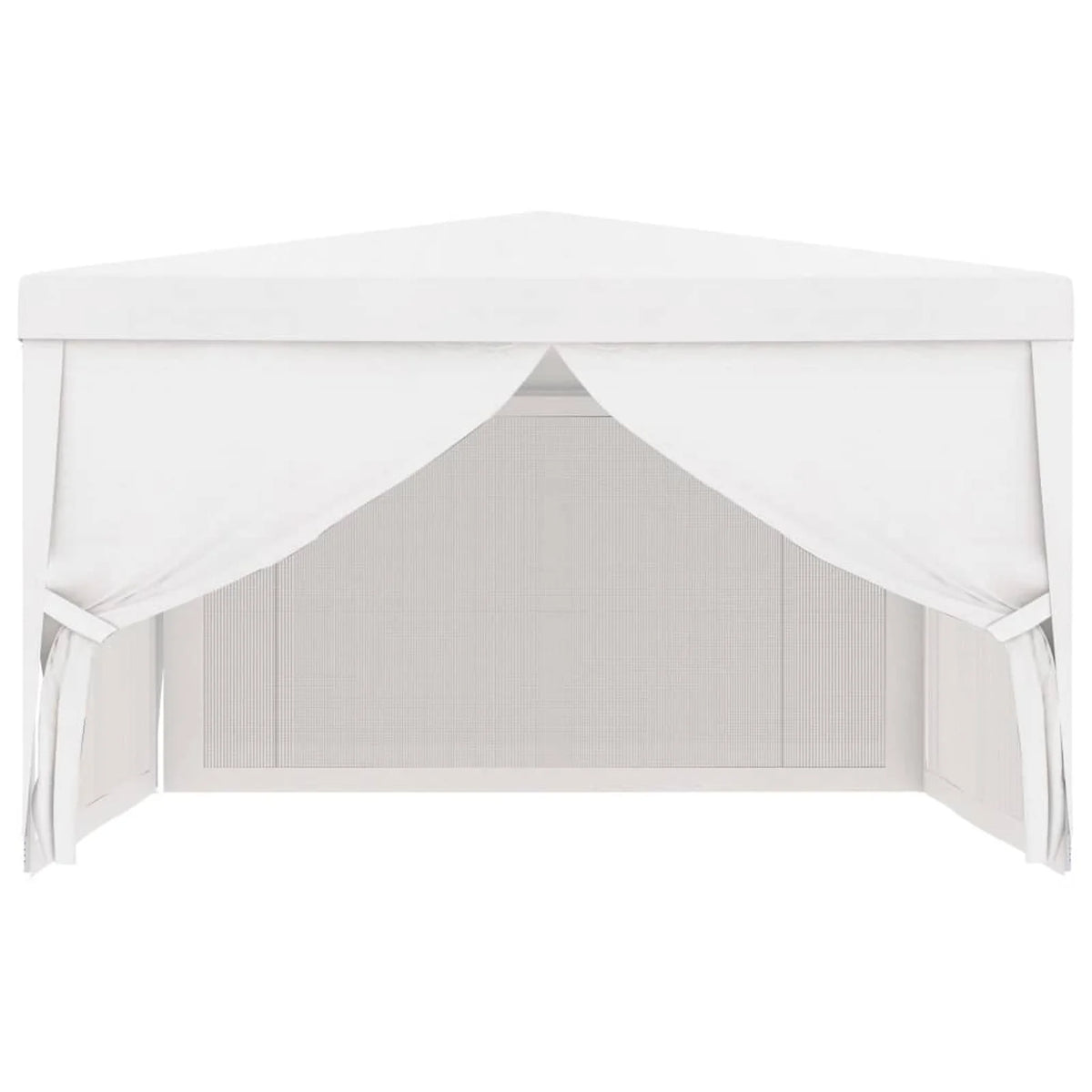White Party Tent with 4 Mesh Sidewalls Outdoor Gazebo Canopy Sun Shade Shelter 13.1ft x 13.1ft x 9ft Q452