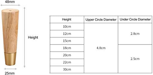 Set of 4 Solid Rubber Wood Table Legs Q41667