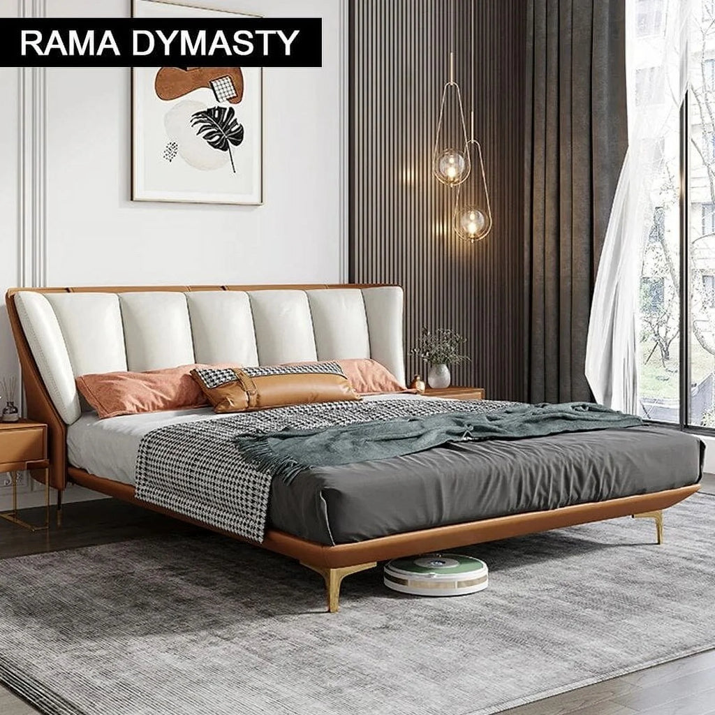 Genuine Leather King Queen Size Bed S15236