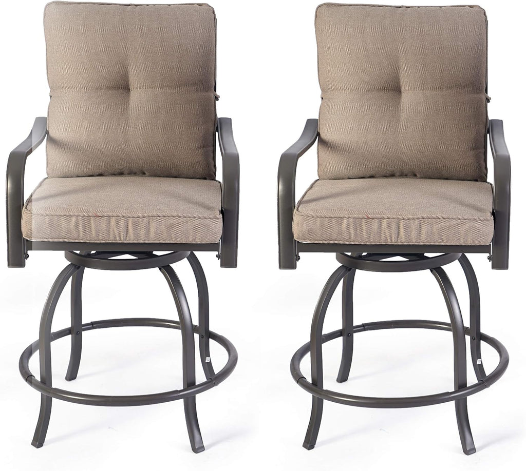 Beige Swivel Bar Stools Set W92222