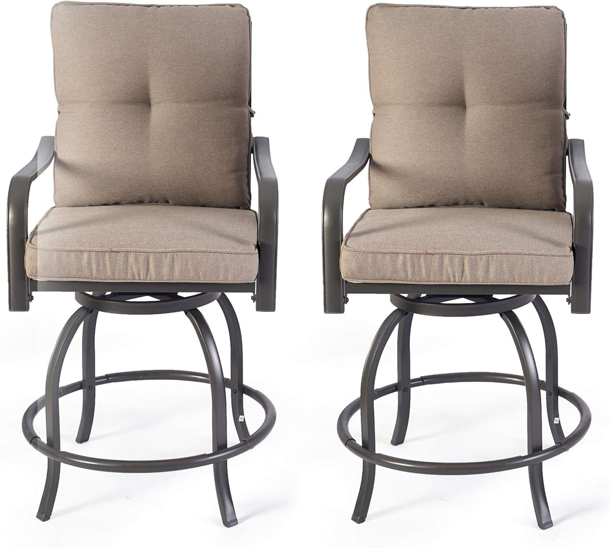 Beige Swivel Bar Stools Set W92222