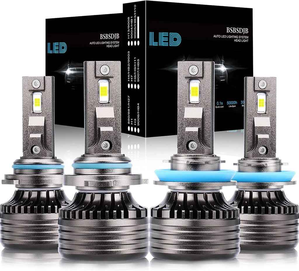 9005 High Beam + H11 Low Beam LED Headlight Bulbs, 6000K Cool White, Pack of 4 L33480