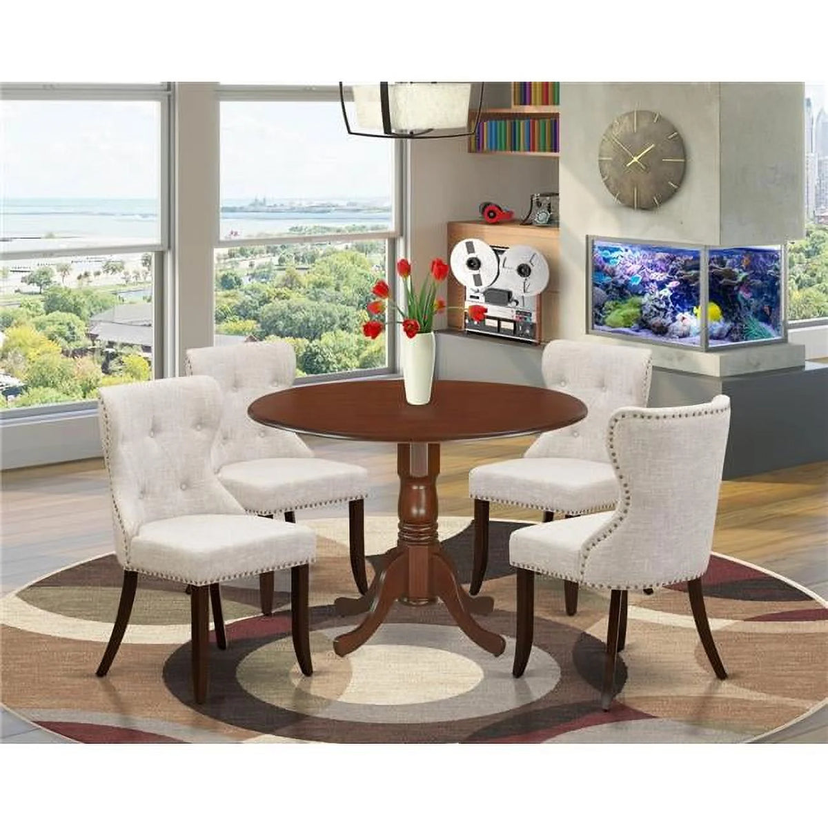 Mahogany Doeskin Dining Room Table Set of 4 G431598